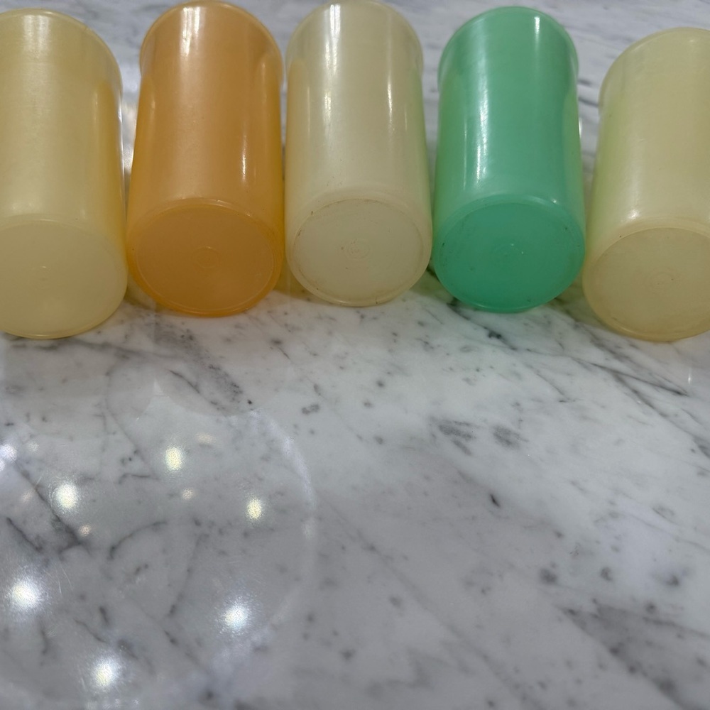 Vintage Tupperware 12 oz Pastel Tumbler Drinking Cups 115 Set of 5 Stackable - Picture 4 of 5